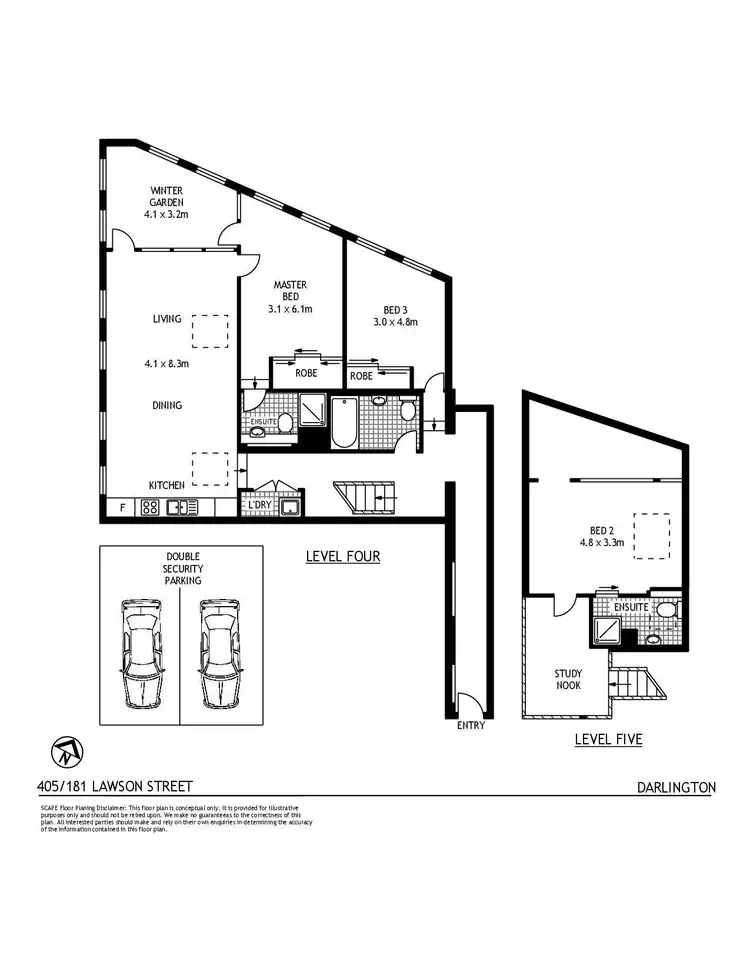Floorplan of Homely apartment listing, 405/181 Lawson Street, Darlington NSW 2008