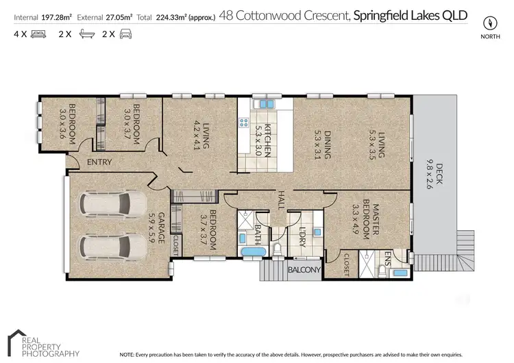 Floorplan of Homely house listing, 48 Cottonwood Crescent, Springfield Lakes QLD 4300