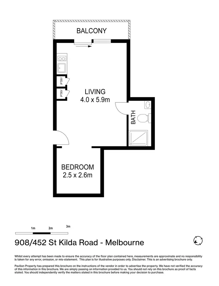 Floorplan of Homely apartment listing, 908/452 St Kilda Road, Melbourne VIC 3004