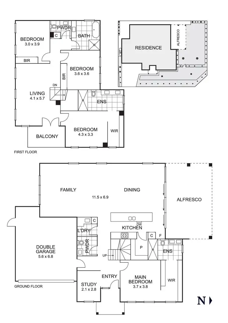 Floorplan of Homely townhouse listing, 1A/8 Maringa Street, Bulleen VIC 3105