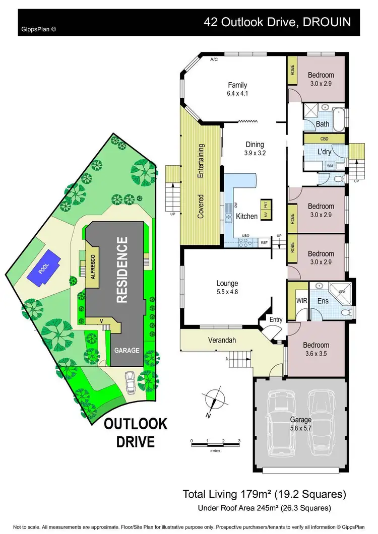 Floorplan of Homely house listing, 42 Outlook Drive, Drouin VIC 3818