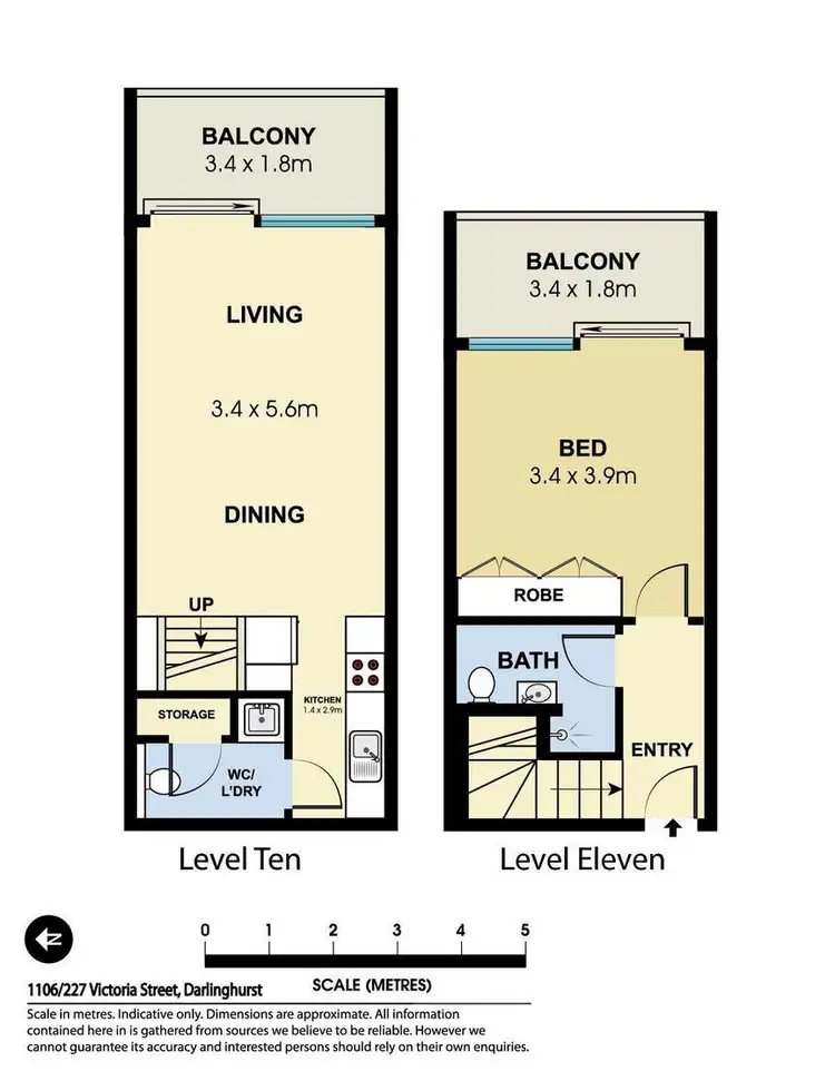 Floorplan of Homely apartment listing, 1106/227 Victoria Street, Darlinghurst NSW 2010