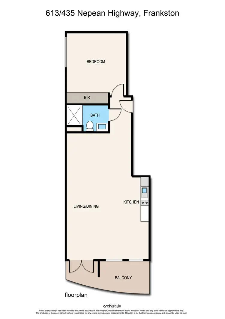 Floorplan of Homely unit listing, 613/435 Nepean Highway, Frankston VIC 3199
