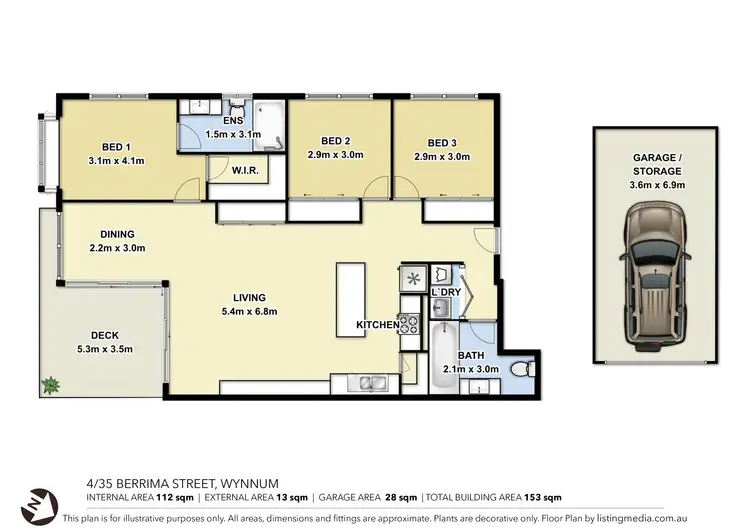 Floorplan of Homely unit listing, 4/33-35 Berrima Street, Wynnum QLD 4178