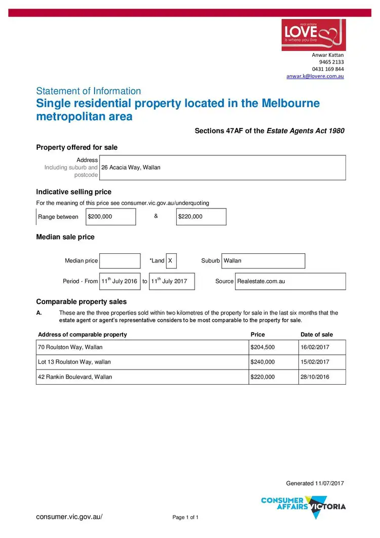 Floorplan of Homely land listing, 26 Acacia Way, Wallan VIC 3756