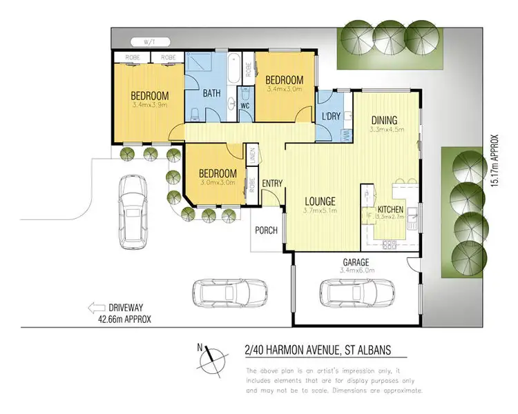 Floorplan of Homely unit listing, 2/40 Harmon Avenue, St Albans VIC 3021