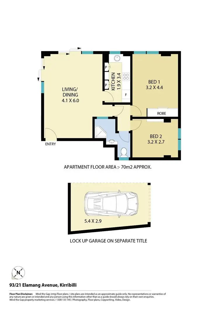 Floorplan of Homely apartment listing, 93/21 Elamang Avenue, Kirribilli NSW 2061