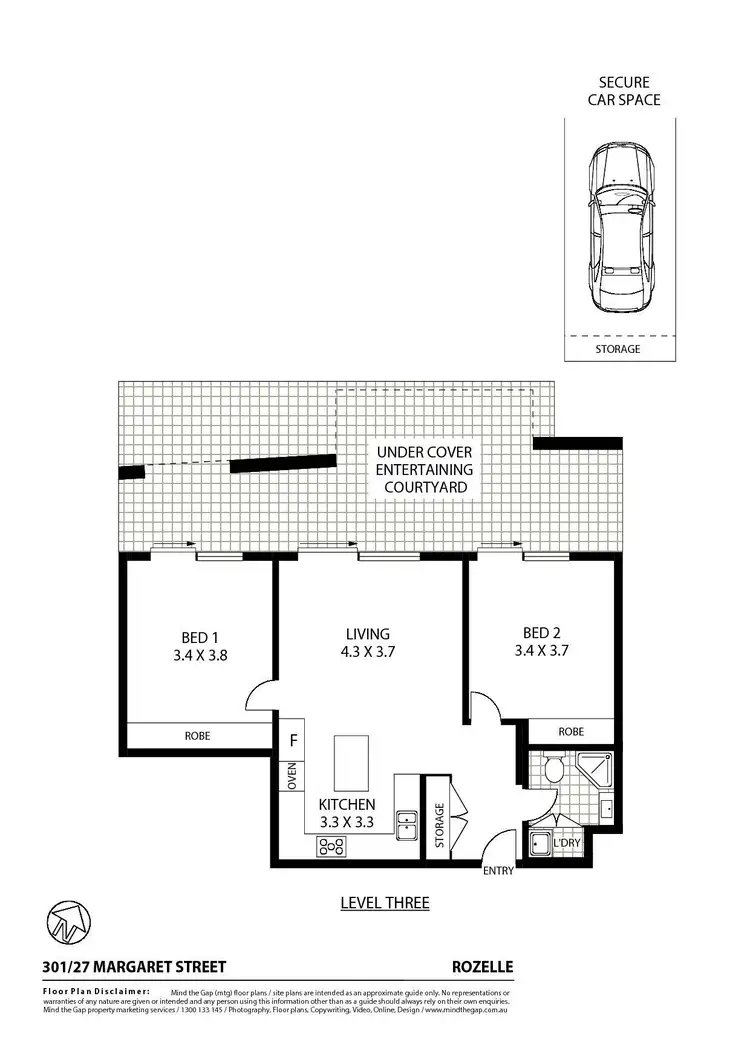 Floorplan of Homely apartment listing, 301/27 Margaret Street, Rozelle NSW 2039