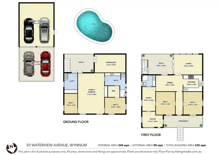 Floorplan of Homely house listing, 50 Waterview Avenue, Wynnum QLD 4178