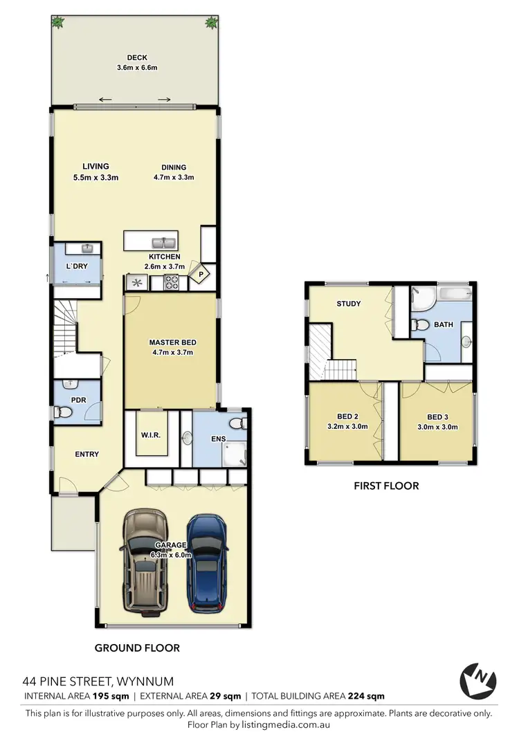 Floorplan of Homely house listing, 44 Pine Street, Wynnum QLD 4178