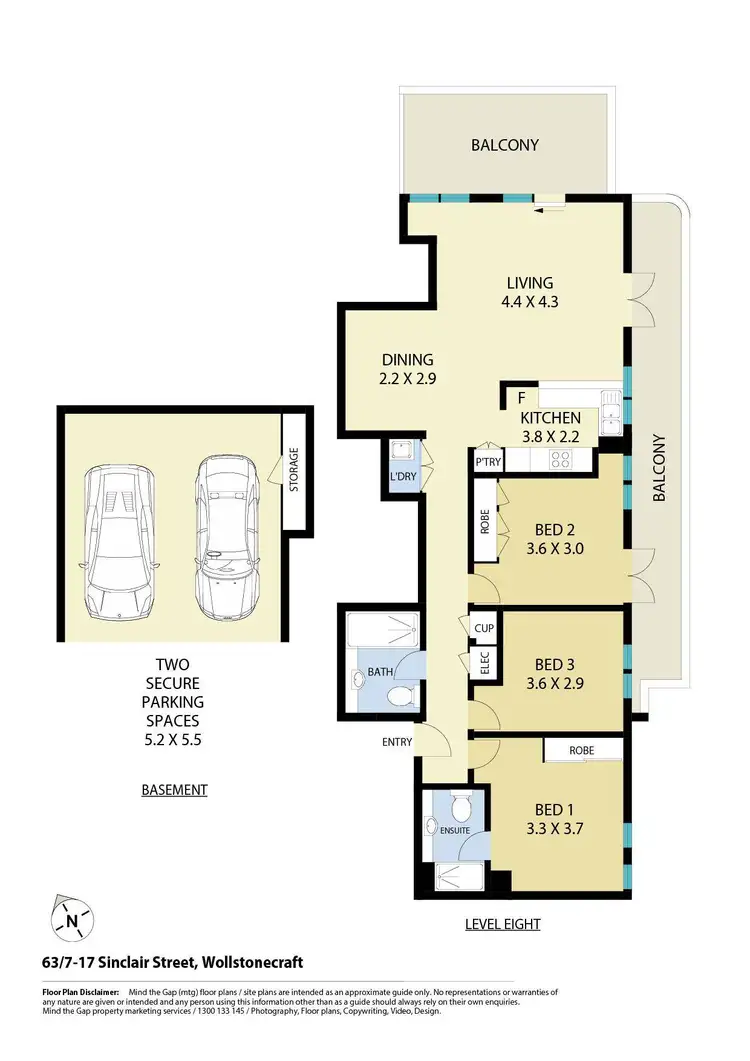 Floorplan of Homely apartment listing, 63/7-17 Sinclair Street, Wollstonecraft NSW 2065