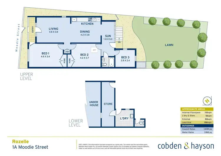 Floorplan of Homely house listing, 1a Moodie Street, Rozelle NSW 2039