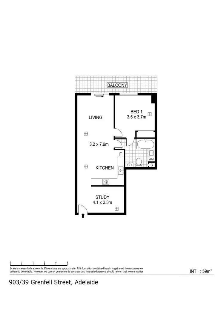 Floorplan of Homely apartment listing, 903/39 Grenfell Street, Adelaide SA 5000