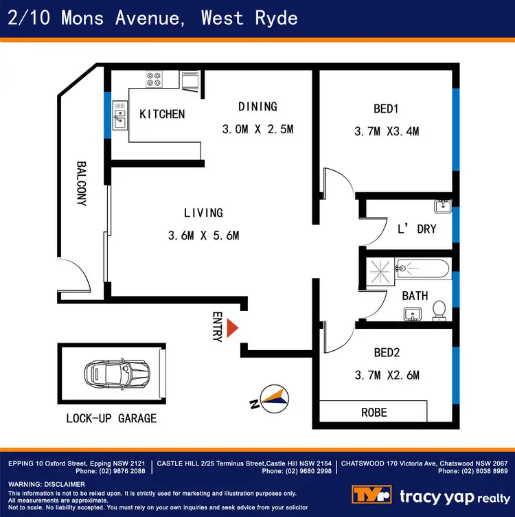 Floorplan of Homely unit listing, 2/10 Mons Avenue, West Ryde NSW 2114