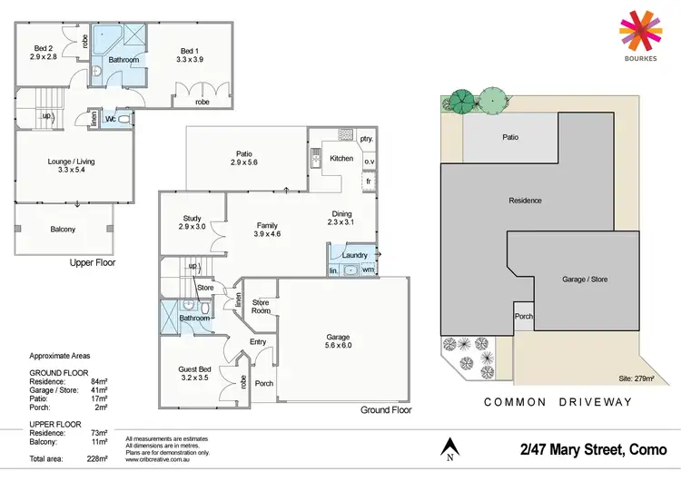 Floorplan of Homely townhouse listing, 2/47 Mary Street, Como WA 6152