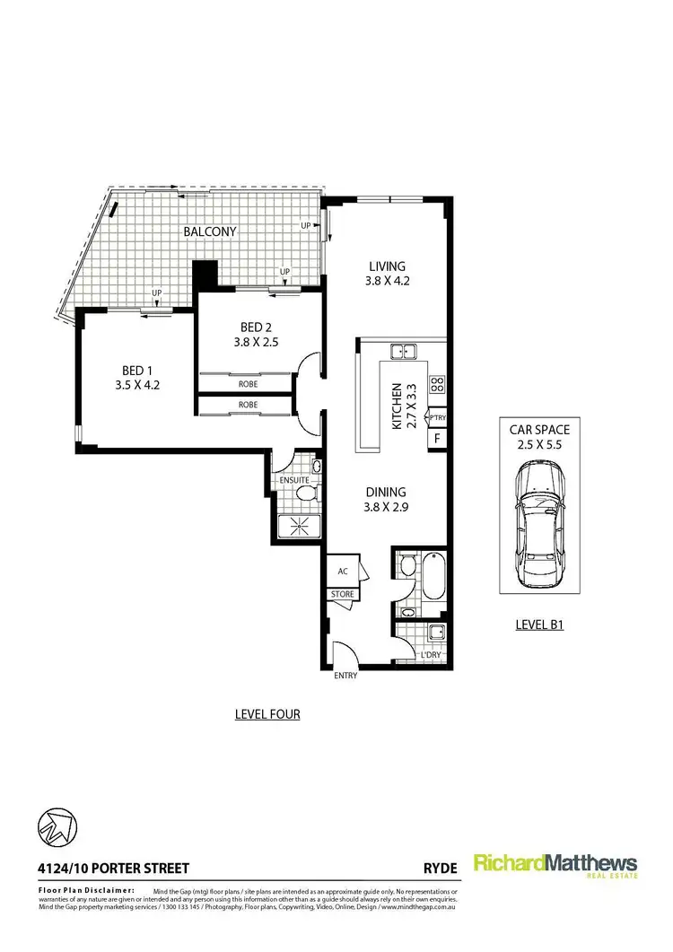 Floorplan of Homely apartment listing, 4124/10 Porter Street, Ryde NSW 2112