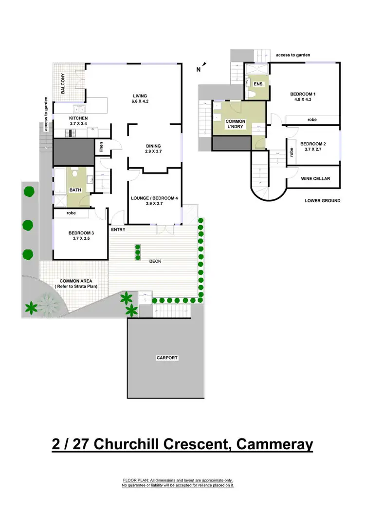Floorplan of Homely semi-detached listing, 2/27 Churchill Crescent, Cammeray NSW 2062