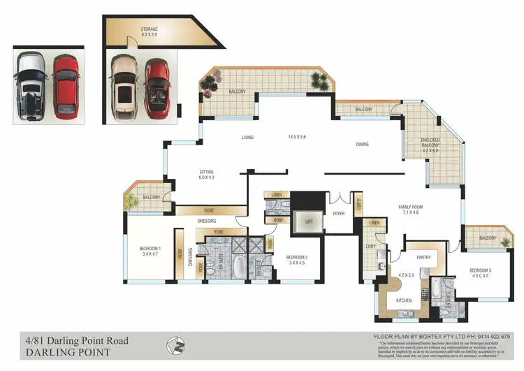 Floorplan of Homely apartment listing, 4/81 Darling Point Road, Darling Point NSW 2027