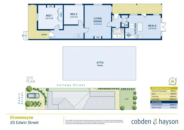 Floorplan of Homely semi-detached listing, 20 Edwin Street, Drummoyne NSW 2047