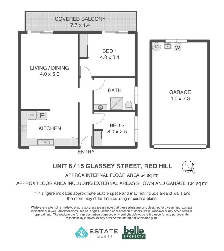 Floorplan of Homely unit listing, 6/15 Glassey Street, Red Hill QLD 4059