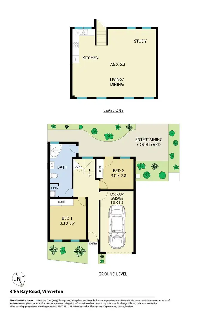 Floorplan of Homely townhouse listing, 3/85 Bay Road, Waverton NSW 2060