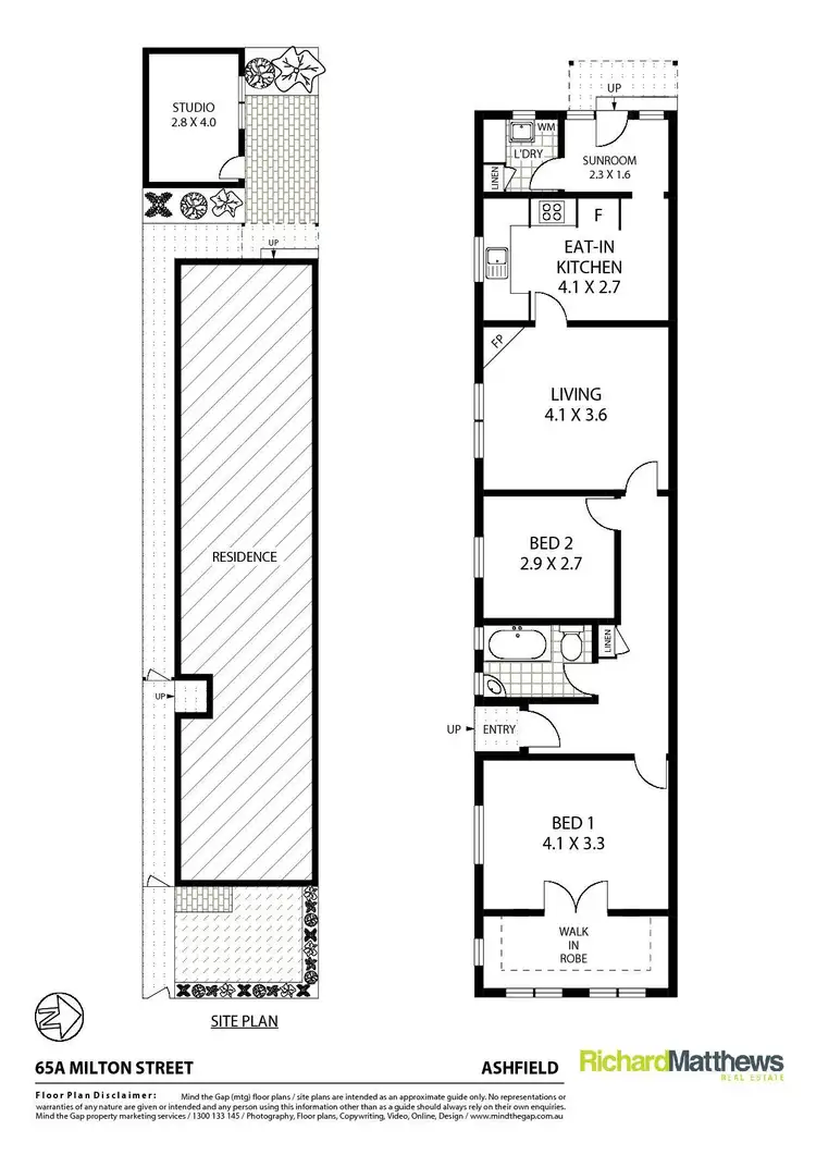 Floorplan of Homely semi-detached listing, 65a Milton Street, Ashfield NSW 2131