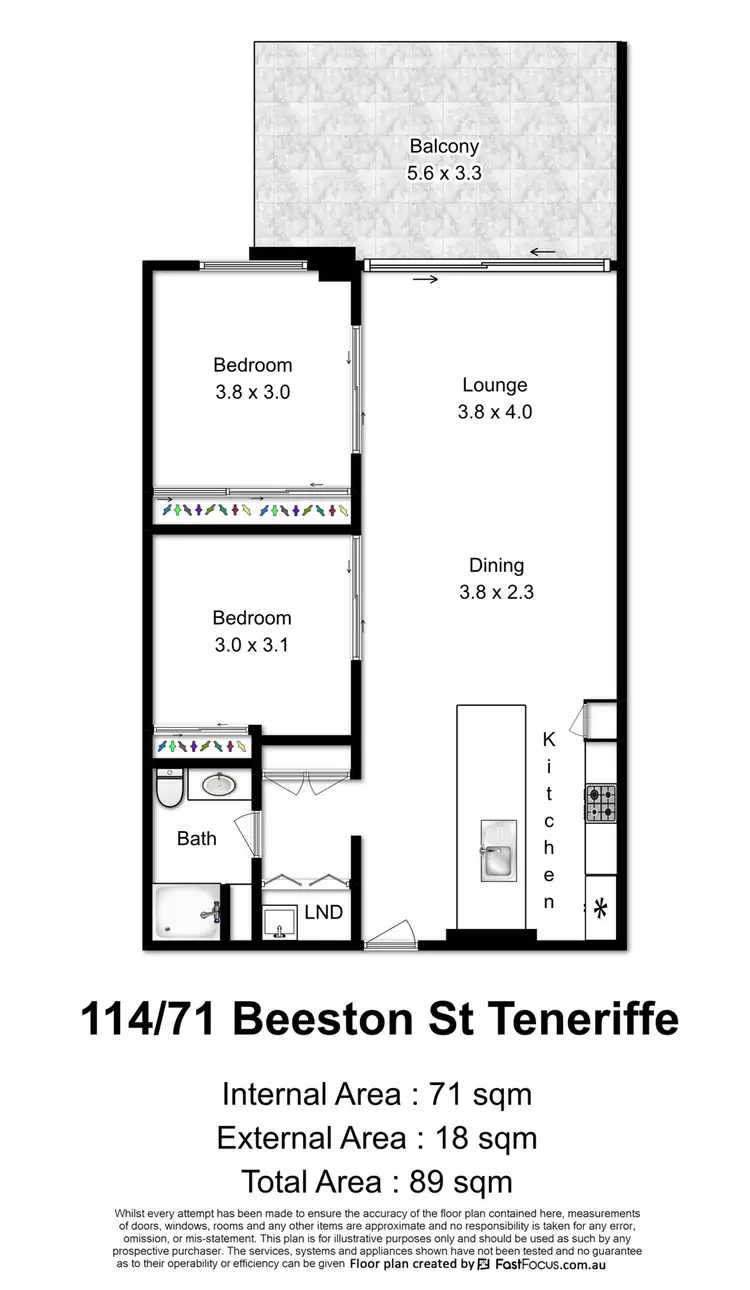 Floorplan of Homely apartment listing, 114/71 Beeston Street, Teneriffe QLD 4005