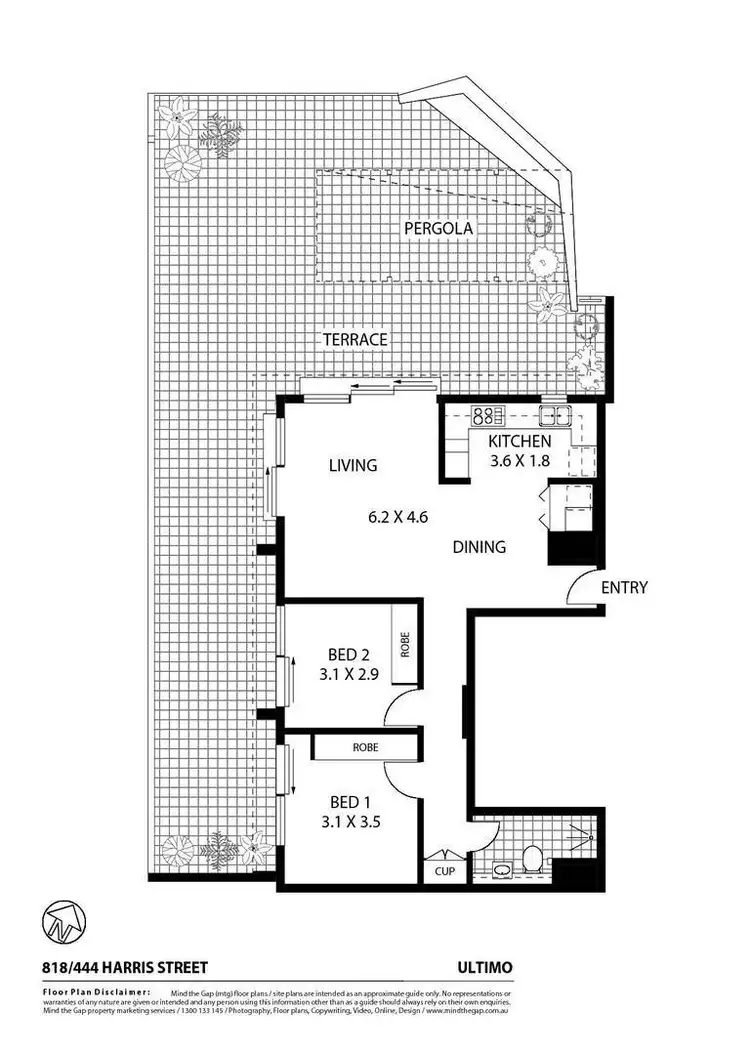 Floorplan of Homely terrace listing, 818/444 Harris Street, Ultimo NSW 2007