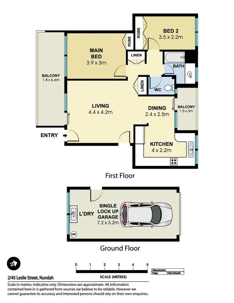 Floorplan of Homely unit listing, 2/45 Leslie Street, Nundah QLD 4012