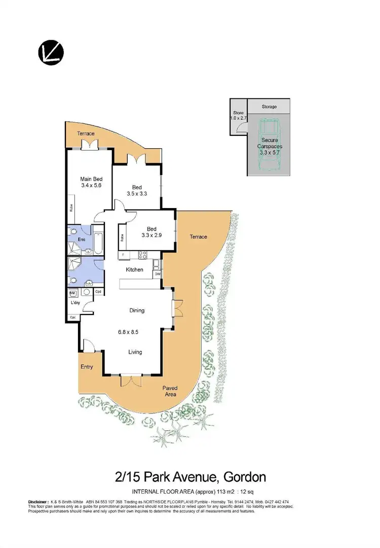 Floorplan of Homely unit listing, 2/15 Park Avenue, Gordon NSW 2072