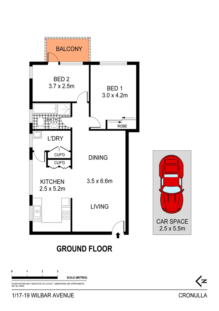 Floorplan of Homely apartment listing, 1/17-19 Wilbar Avenue, Cronulla NSW 2230
