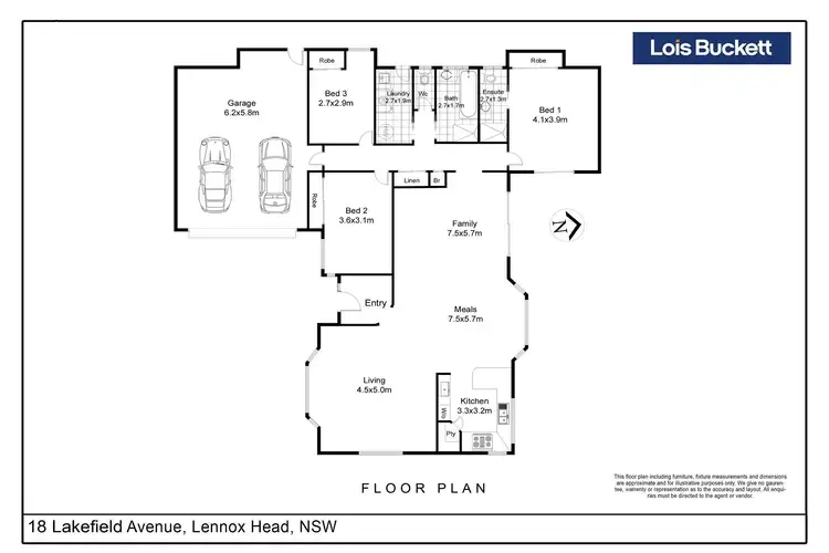Floorplan of Homely house listing, 18 Lakefield Avenue, Lennox Head NSW 2478