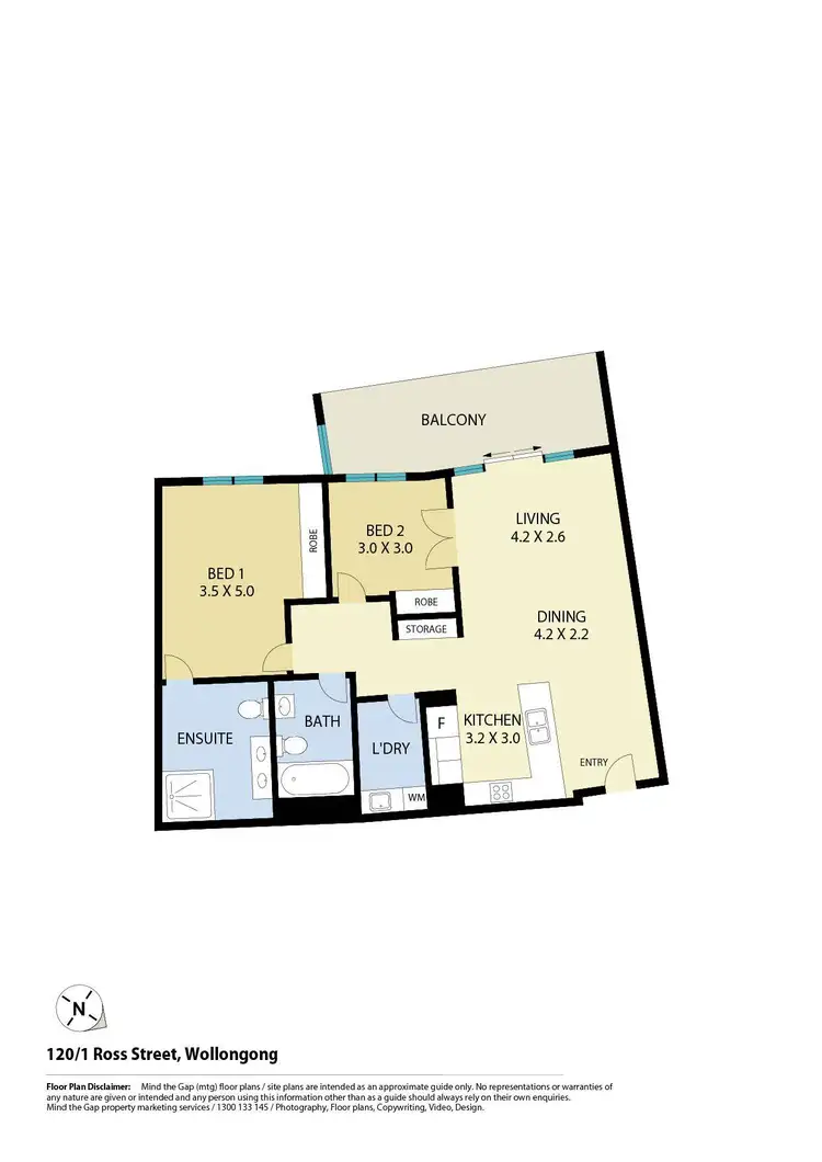 Floorplan of Homely apartment listing, 120/1 Ross Street, Wollongong NSW 2500