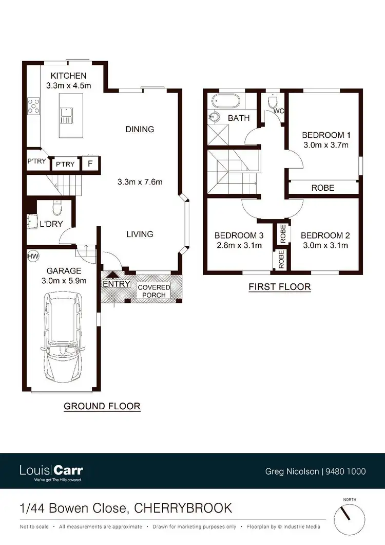 Floorplan of Homely semi-detached listing, 1/44 Bowen Close, Cherrybrook NSW 2126
