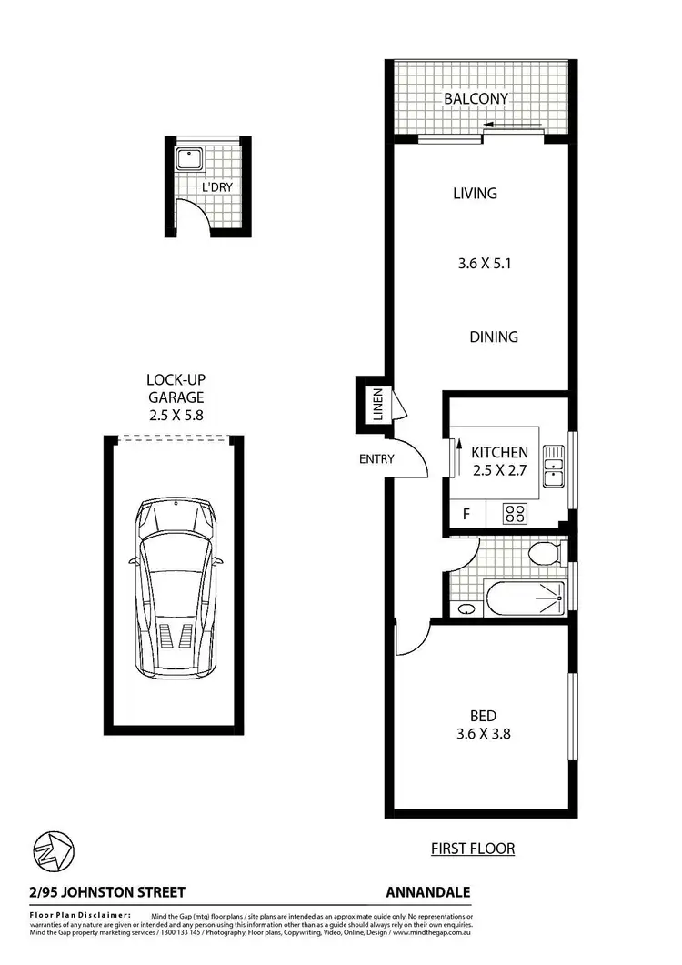 Floorplan of Homely apartment listing, 2/95 Johnston Street, Annandale NSW 2038