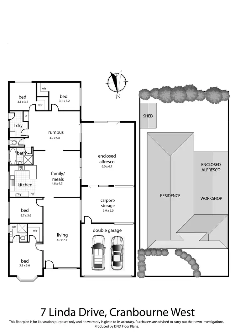 Floorplan of Homely house listing, 7 Linda Drive, Cranbourne West VIC 3977