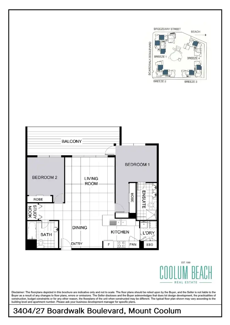 Floorplan of Homely unit listing, 3404/27 Boardwalk Boulevard, Mount Coolum QLD 4573