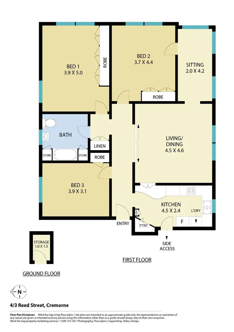 Floorplan of Homely apartment listing, 4/3 Reed Street, Cremorne NSW 2090