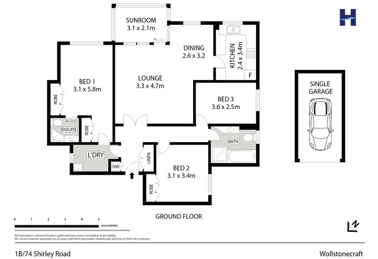 Floorplan of Homely apartment listing, 1B 74 Shirley Road, Wollstonecraft NSW 2065