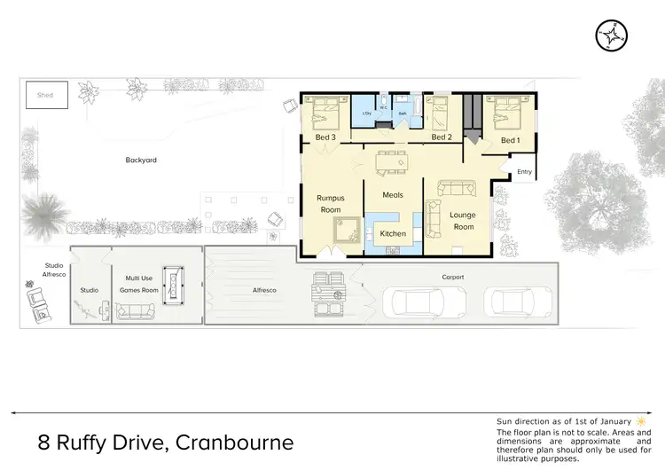 Floorplan of Homely house listing, 8 Ruffy Drive, Cranbourne VIC 3977