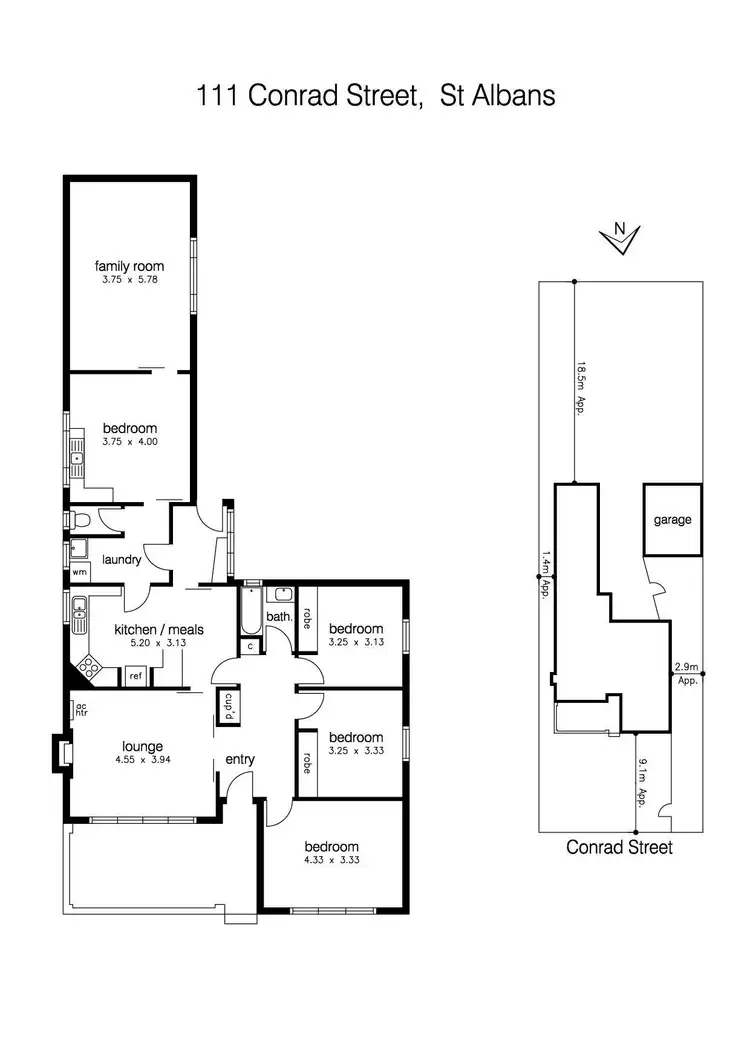 Floorplan of Homely house listing, 111 Conrad Street, St Albans VIC 3021