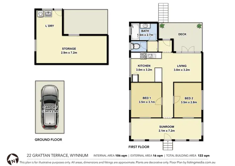 Floorplan of Homely house listing, 22 Grattan Terrace, Wynnum QLD 4178