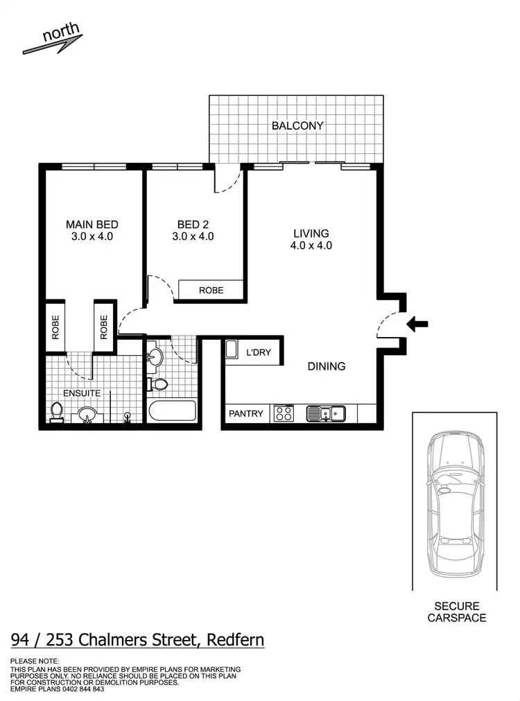 Floorplan of Homely apartment listing, 94/253 Chalmers Street, Redfern NSW 2016