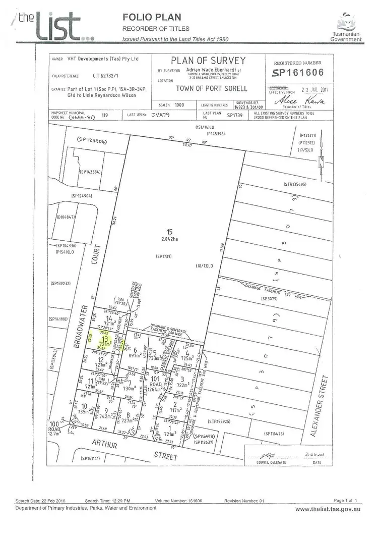 Floorplan of Homely land listing, 6 Broadwater Court, Shearwater TAS 7307