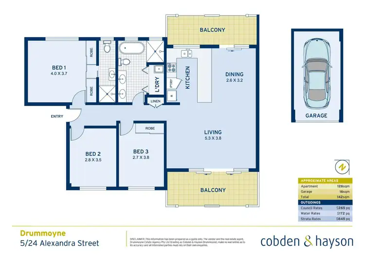 Floorplan of Homely apartment listing, 5/24 Alexandra Street, Drummoyne NSW 2047