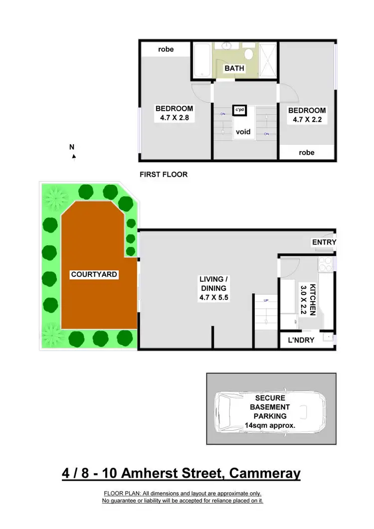 Floorplan of Homely townhouse listing, 4/8-10 Amherst Street, Cammeray NSW 2062