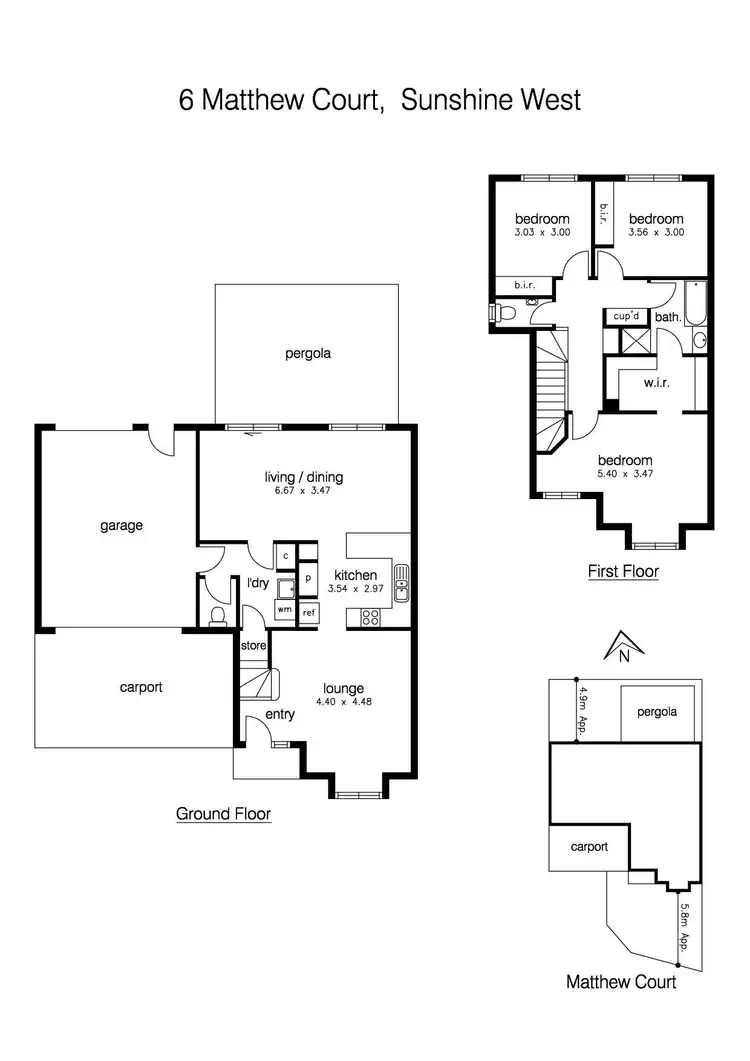 Floorplan of Homely townhouse listing, 6 Matthew Court, Sunshine West VIC 3020