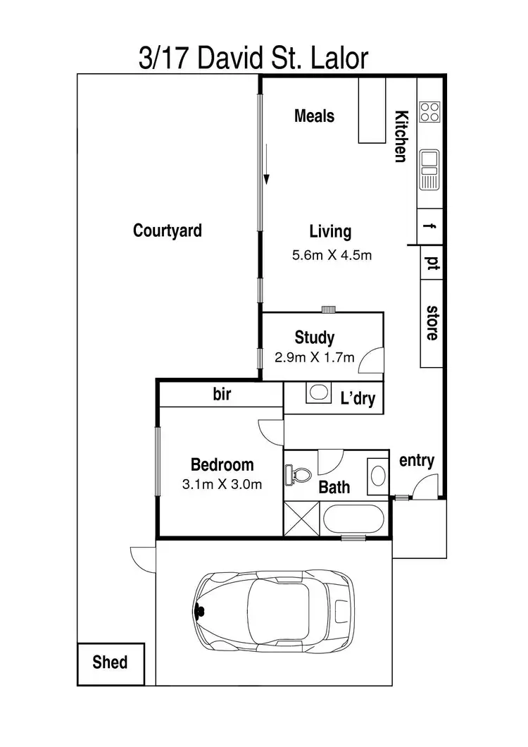 Floorplan of Homely unit listing, 3/17 David Street, Lalor VIC 3075