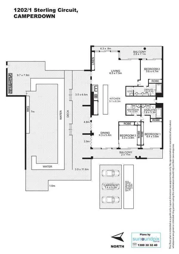 Floorplan of Homely apartment listing, 1202/3 Sterling Circuit, Camperdown NSW 2050