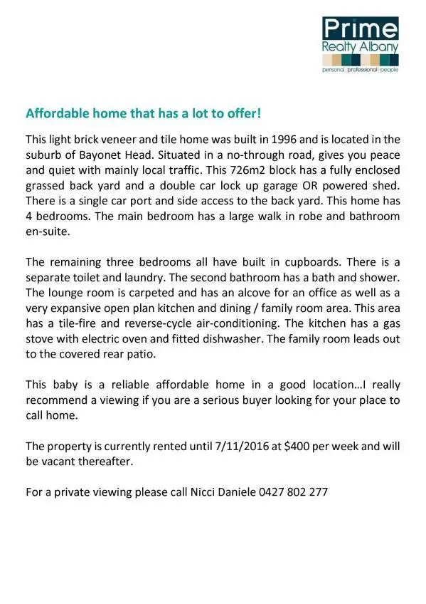 Floorplan of Homely house listing, 3 Leishman Court, Bayonet Head WA 6330